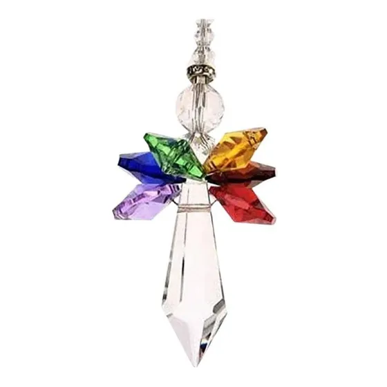 Rygrzj Adorno Angel Arcoiris Cristal Para Colgar Chakra Casa