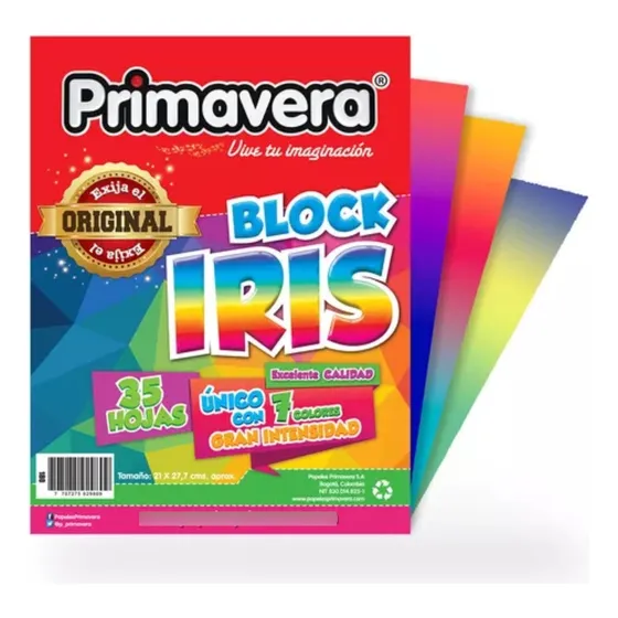 Block Papel Iris Tamaño Carta 35 Hojas Papeleria Colores