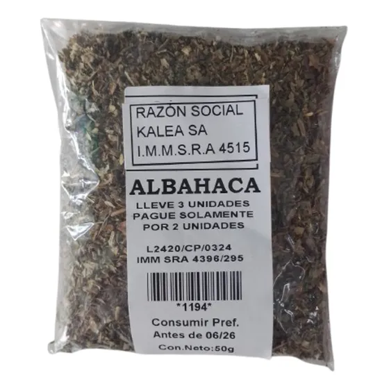 Albahaca 50g Lleve 3 Pague 2 (ver Desc)