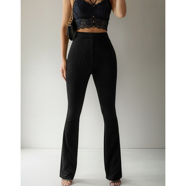 Calça Flare Cotelê Veludo Cintura Alta Casual Inverno Calça Flare Cotelê Veludo Cintura Alta Casual Inverno