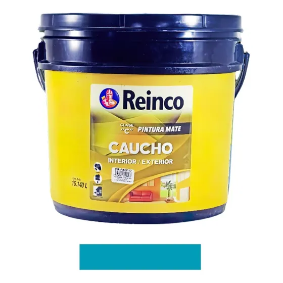 Pintura Caucho Tipo C Turquesa Cuñete 4 Galones Reinco