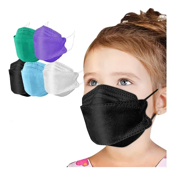 Cubreboca 5 Color Solido Para Niño Tela No Tejida 4 Capa