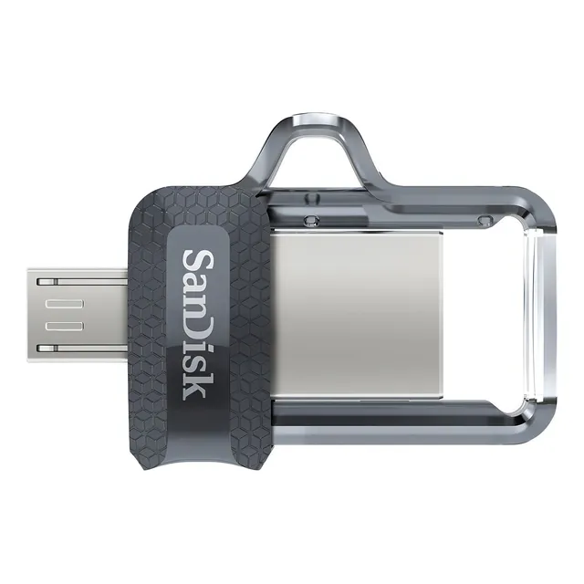 Pendrive SanDisk Ultra Dual m3.0 128GB 3.0 negro y transparente