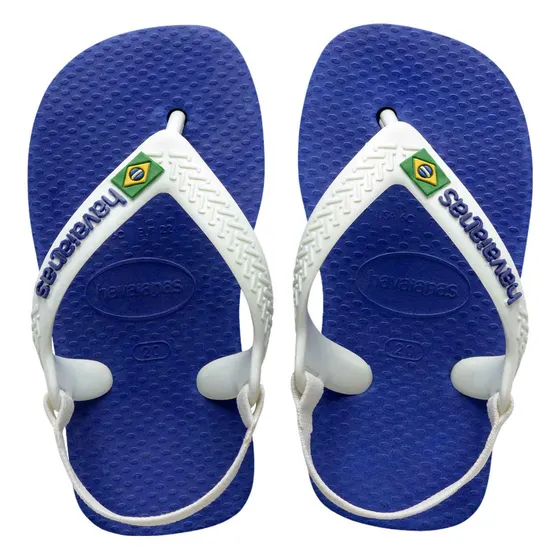 Chinelo Bebê Havaianas Baby Brasil Logo Bandeirinha Elástico