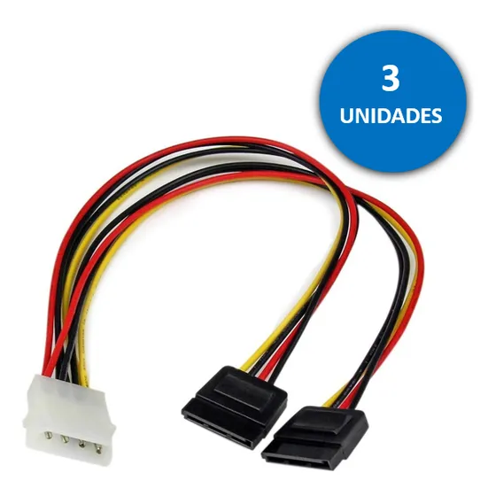 Cable Poder 4 Pines Molex Ide Hembra 2x Sata 15 Pines Macho