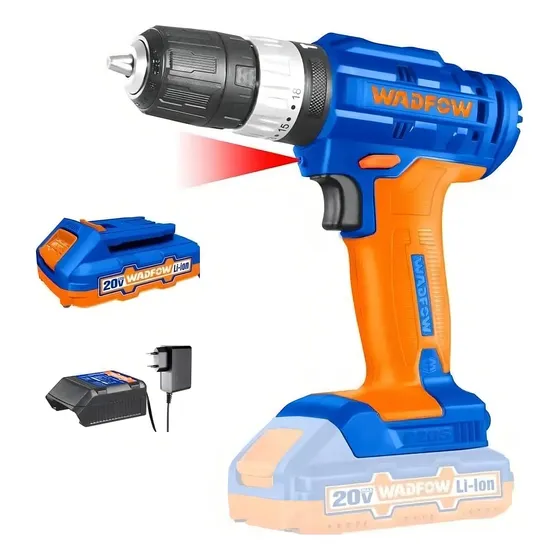 Taladro C/ Percutor Atornillador 20v P20s Wadfow Wcdp521 Color Azul