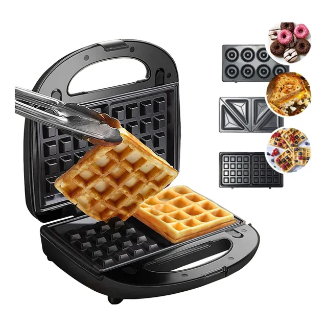 Máquinas De Donas Waflera Sandwichera Eléctrica 3 En 1