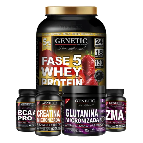Anabol 5 Masa Muscular Whey Bcaa Creatina Glutamina Genetic