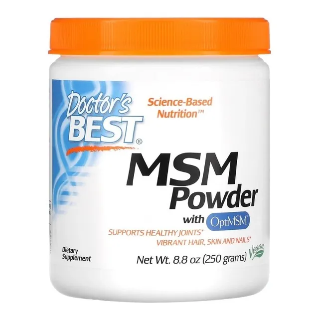Polvo de azufre orgánico MSM Powder Doctor's Best, 250 gramos