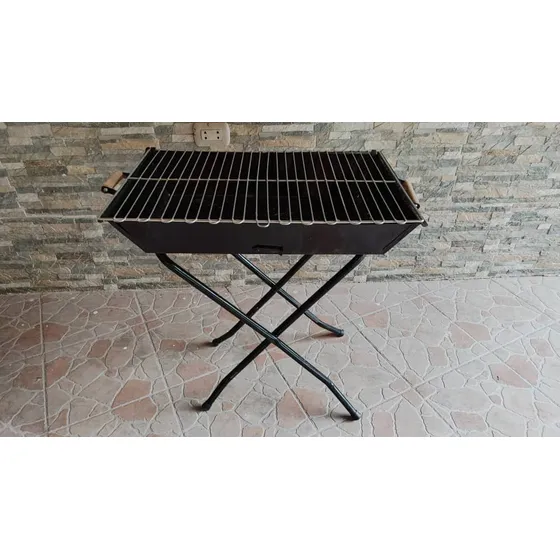 Parrillera Portatil 40x60 Con Rejilla Patas Plegables Nueva