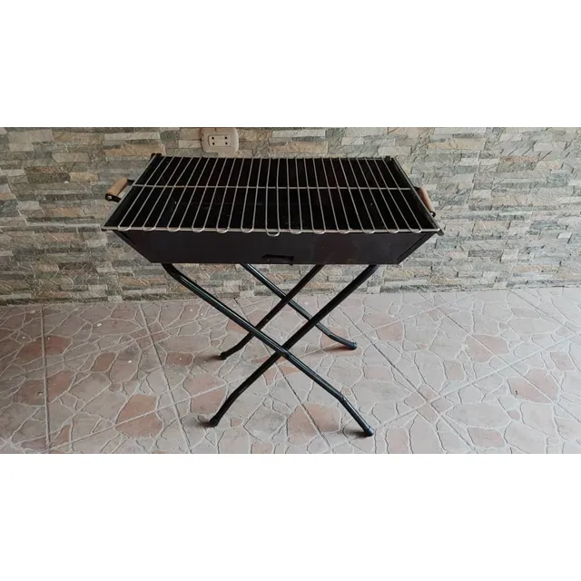 Parrillera Portatil 40x60 Con Rejilla Patas Plegables Nueva