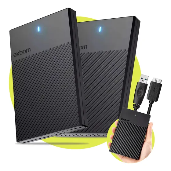 Kit 2 Case Hd Externo Sata 2.5 Gaveta Slim Usb 3.0 5 Gbps