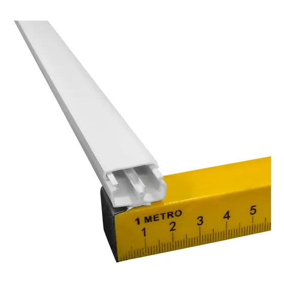 5 Canaleta Em Pvc C/ Divisória 20x10x2000 E Fita Dupla Face