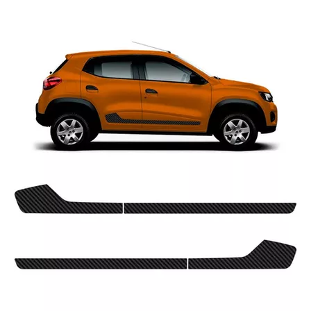 Faixa Kwid Intense Biton 2018/2023 Adesivo Lateral Carbono