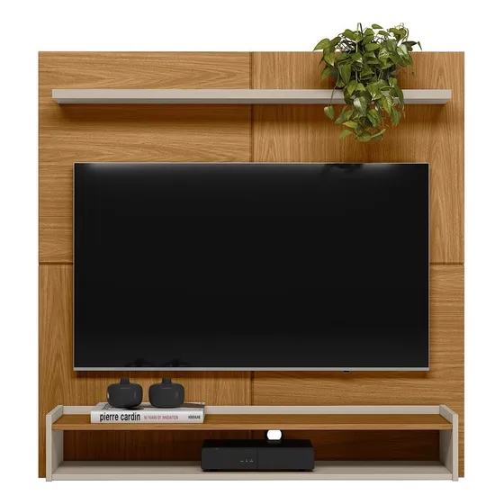 Panel De Pared / Rack Para Tv Hasta 50 - 120x120 - Creta Color Nature/Off white Punto Union