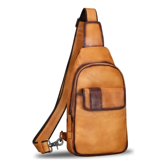Ivtg Bolsos Bandolera De Cuero Genuino Senderismo Mochilas B