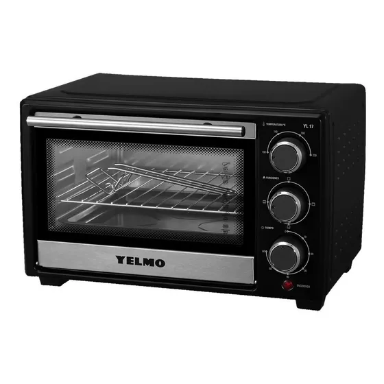 Horno Yelmo Hornito Electrico 17l Potente Con Temporizador Color Negro