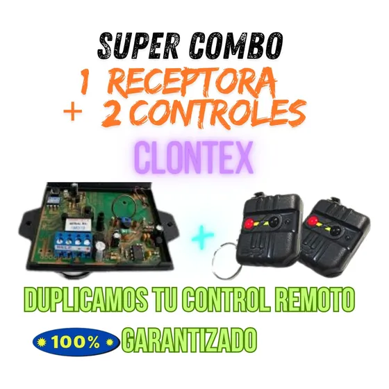 Receptora Clontex + 2 Controles Clontex Codiplug Combo Kit