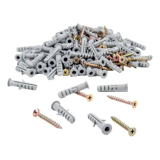 Taco Fisher 6mm Con Tope + Tornillo 3.8x32mm Packs Por 25uni