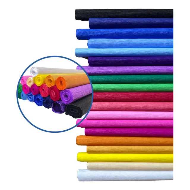 Kit 10 Folhas Papel Crepom Colorido Premium 48cm X 2mts