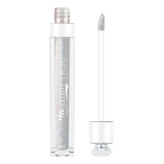 Gloss Lip Volumoso Max Love N15 Protetor Lábial C Glitter Cor Branco