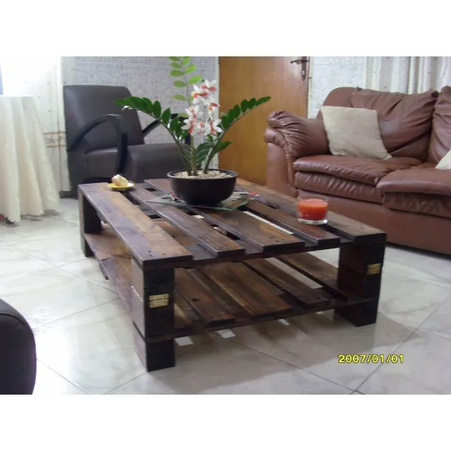 Mesa De Centro En Palets Envejecidos