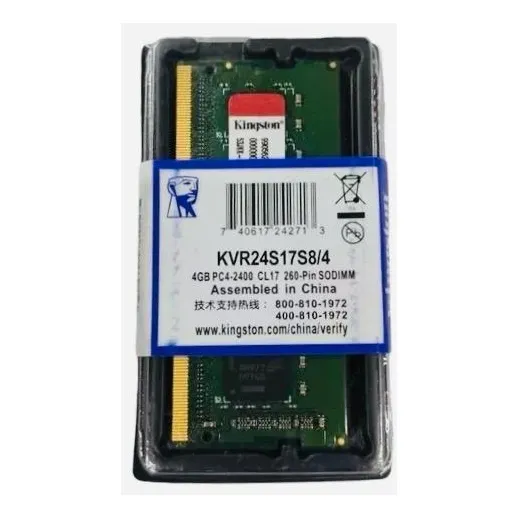 Memoria Ram 4gb Ddr4 2400 Mhz Kvr24s17s8/4 | Laptop | Kingst