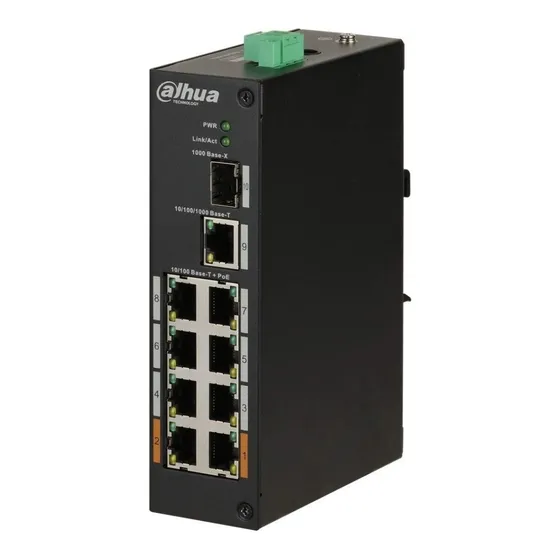 Switch Poe 8 Puertos + 1 Gigabit T Y X Dahua Pfs3110-8et-96