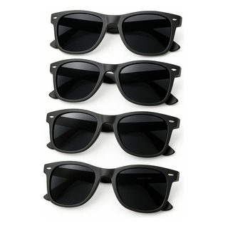 4 Lentes Retro Negros Rectangulares 4 Lentes Retro Negros Rectangulares