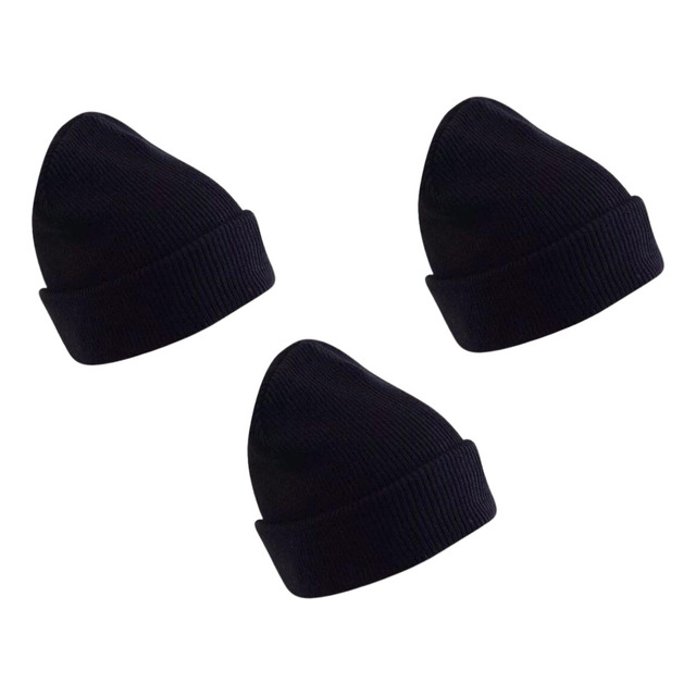 Kit Com 3 Touca Básica Gorro De Lã Preta Estilo Inverno Frio Kit Com 3 Touca Básica Gorro De Lã Preta Estilo Inverno Frio