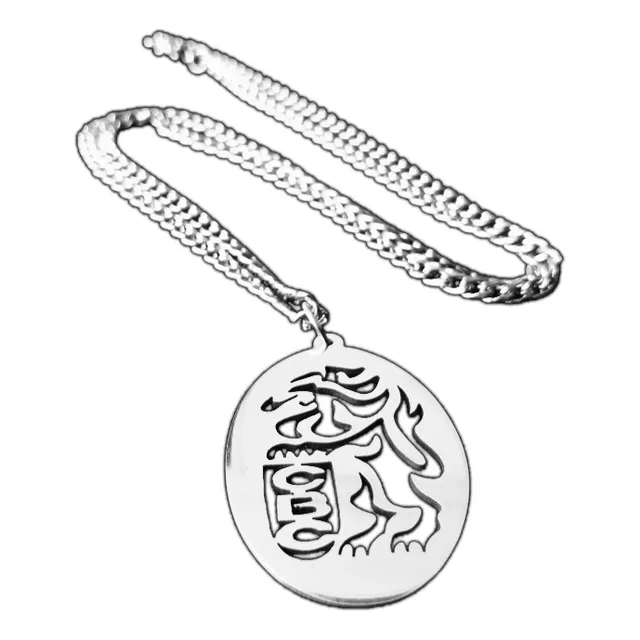 Dije Leones Del Caracas Beisbol Collar Cadena Inoxidable