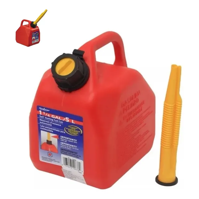 Tanque Bidon Americano Gasolina 1 Galon Con Embudo Para Moto