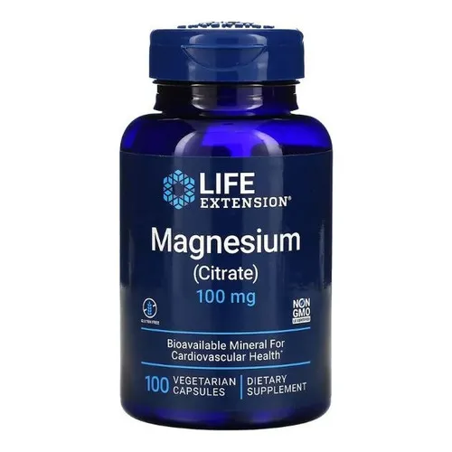 Magnesium Citrate - 100mg - 100caps - Life Extension Sabor Sin Sabor