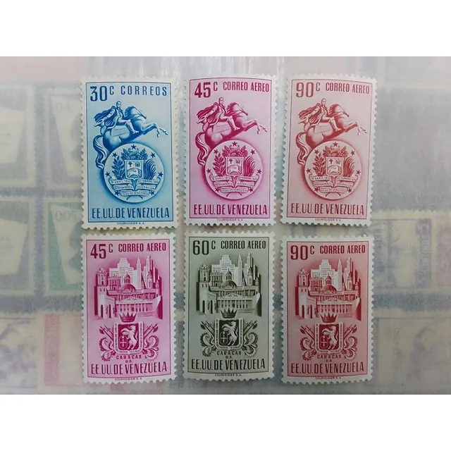 Estampillas  Venezuela Escudos Caracas_venezuela New  1952