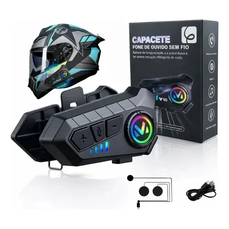 Eps-2592 Fone De Ouvido De Capacete Moto Bluetrooth Controle De Voz