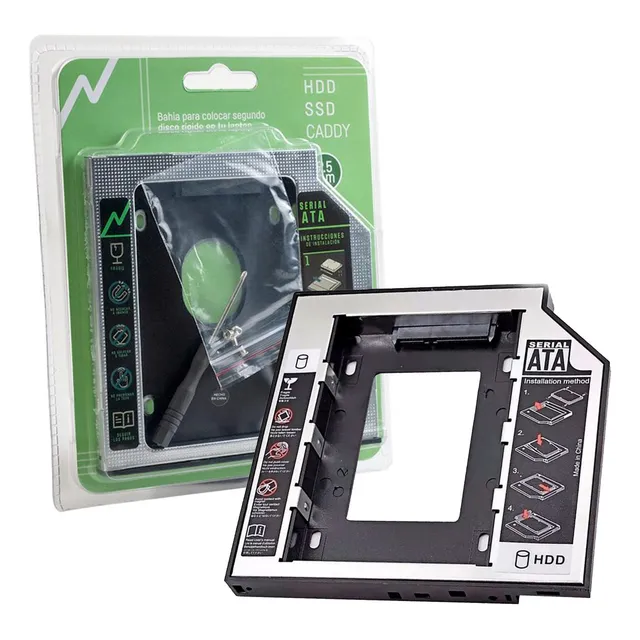 Caddy Disk Adaptador Notebook 2do Disco Sata Hdd Ssd 9,5mm