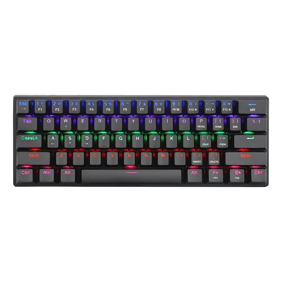 Teclado gamer T-Dagger Arena QWERTY T-Dagger Brown inglés US color negro con luz rainbow