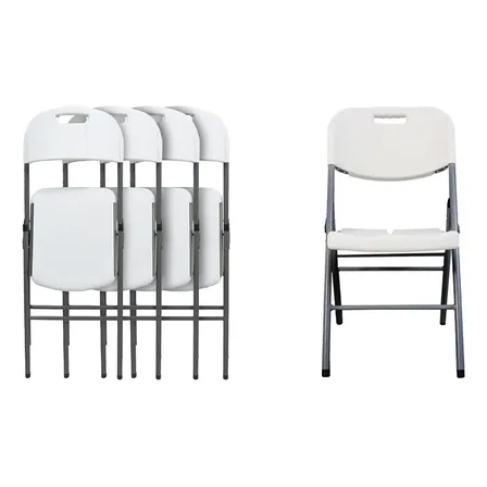Sillas Plegables De Plástico Blanca Paquete Con 4 Sillas Blanco