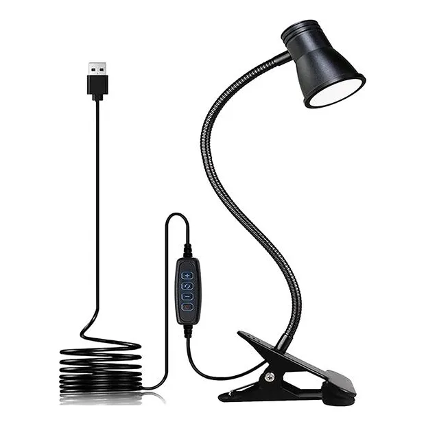 Dapon Lámpara De Escritorio Mesa Led 3 Modos Portátil Estructura Negro