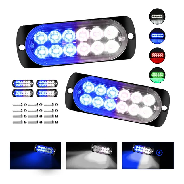 6 Pzas Faro Estrobo Led Para Carro Y Moto, Barra Led Tuning
