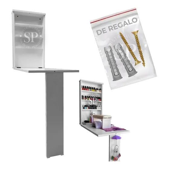 Mesa Plegable Amurable Multiuso Barra Estantes Minibar