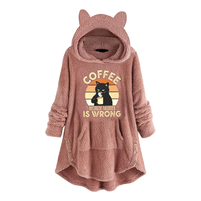 Sudadera Capucha Para Mujer Larga Blanca Naranja Pllover