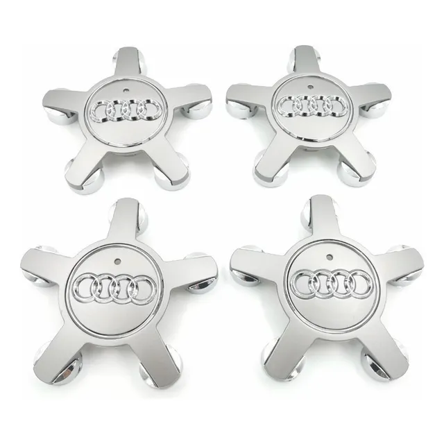 4 Tapas Centro D Rin Audi A4 A5 A6 A7 Q3 Q5 135mm Plata