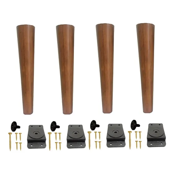 Kit 4 Pé Palito 40cm Eucalipto + Chapa Inclinada Pvc Jtfull