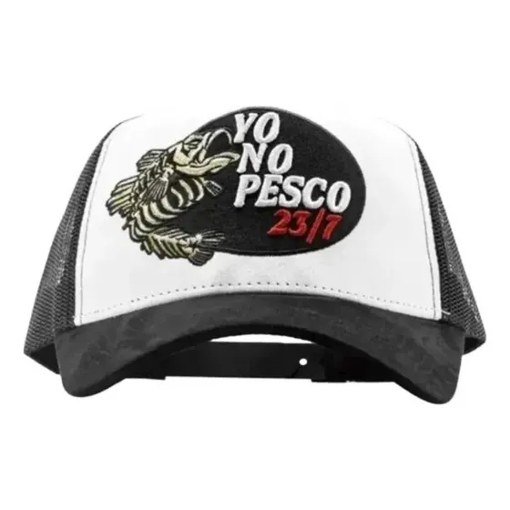 Gorra Yo No Pesco 23/7 Premium Hats Moda Negra De Gamuza   