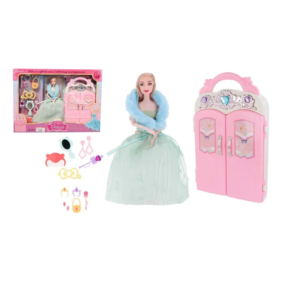 Muñeca Articulada 30cm Ropero Abre Puertas Varios Accesorios