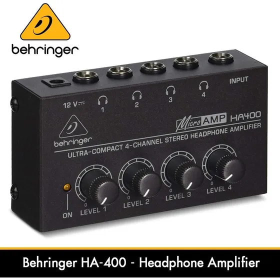 Amplificador De Audífono 4 Canales Behringer Ha- 400