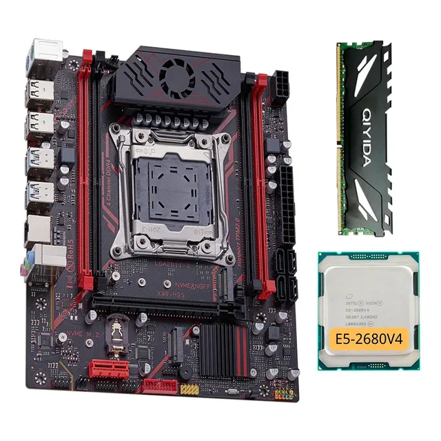 Kit Tarjeta Madre X99 Cpu Xeon E5 2680 V4 16gb Ddr4 Tpm H9s (Reacondicionado)
