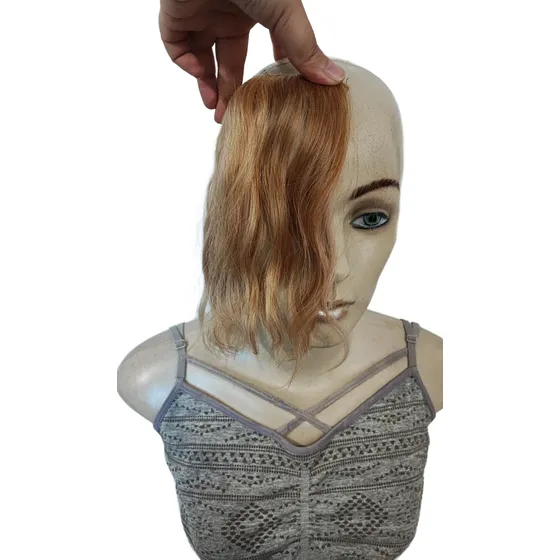 Franja Falsa Cabelo Humano Franjão Loiro Aplique Tic-tac