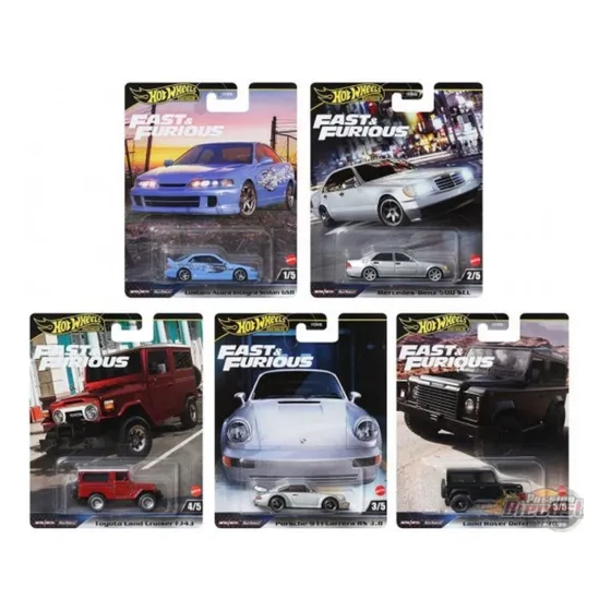Hot Wheels Premium Coleção Fast & Furious Set 5 Carros 2024